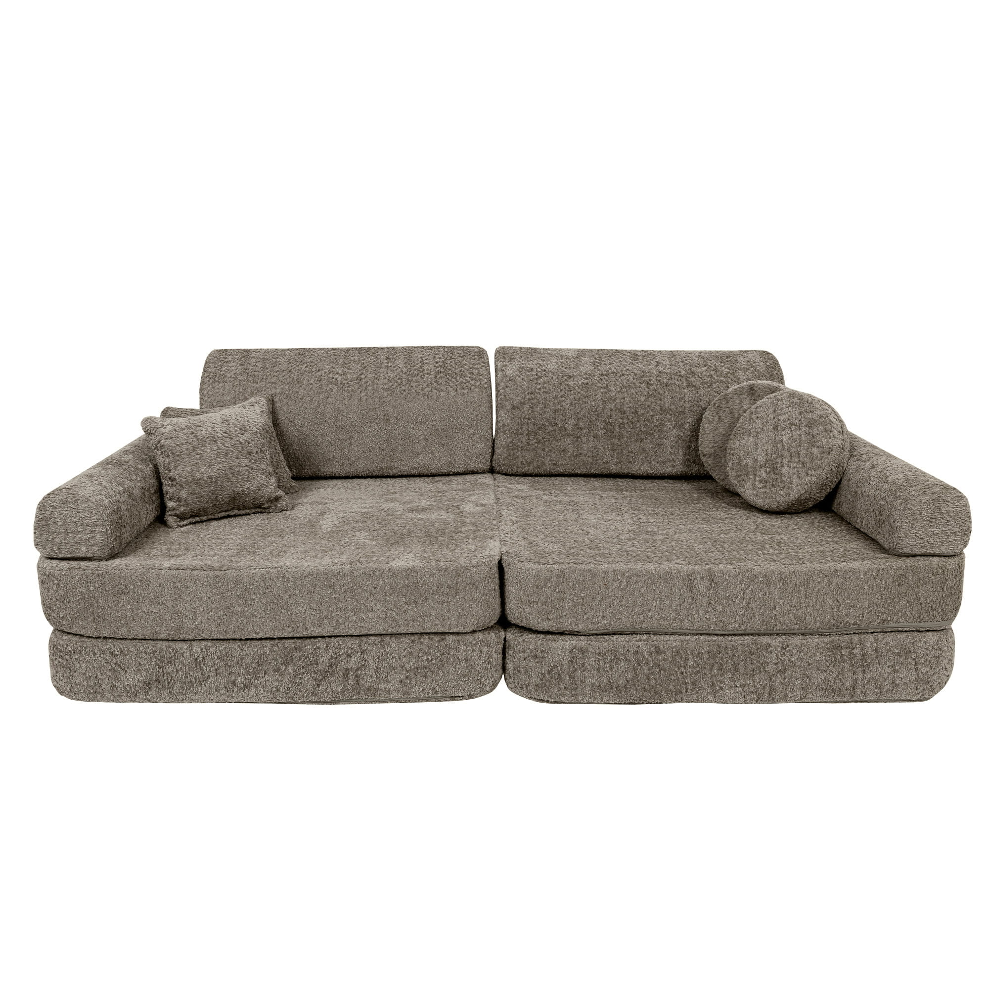 Sofa modułowa dla dzieci od Meowbaby w pastelowych kolorach, wykonana z miękkiego materiału boucle, o wymiarach Premium 160cm.