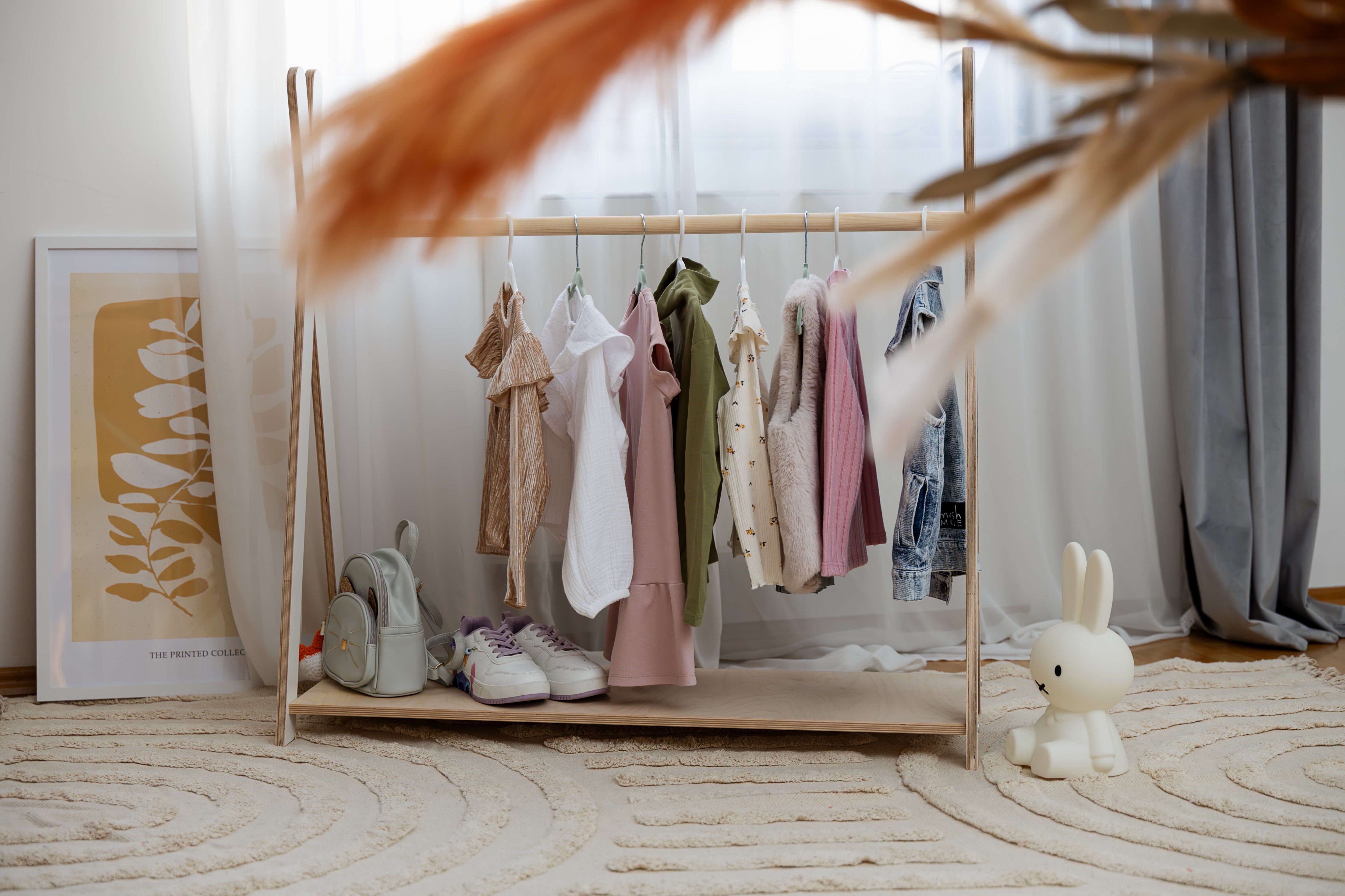 Meowbaby Tipi Hanger - Drewniany Wieszak na Ubranka dla Dzieci