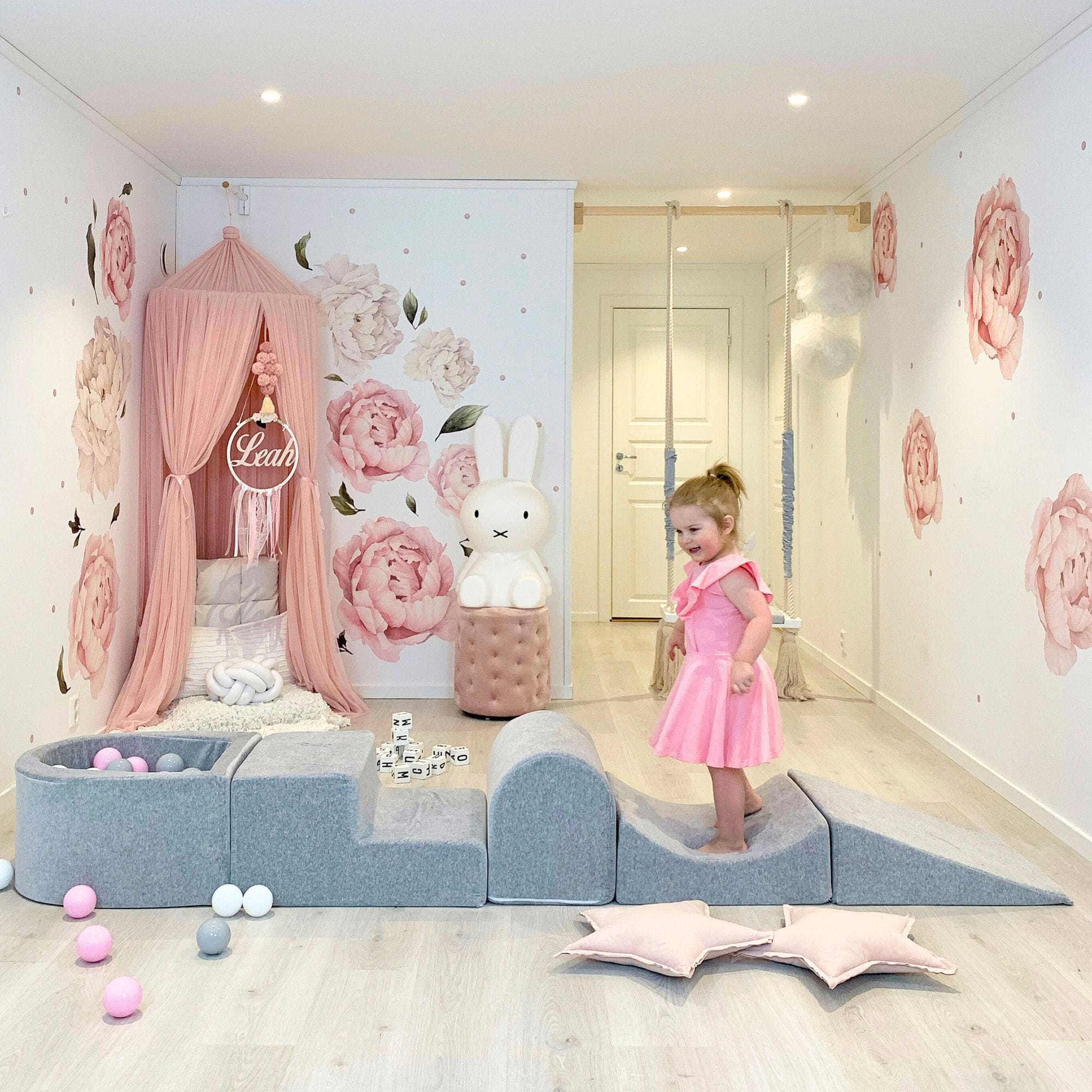 Meowbaby Velvet Ecru-Beżowy - Piankowy Plac Zabaw dla Dzieci | Z Małym Basenem z Kulkami