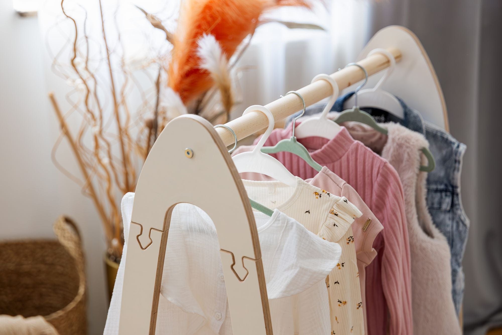 Meowbaby Soft Hanger - Drewniany Wieszak na Ubranka dla Dzieci