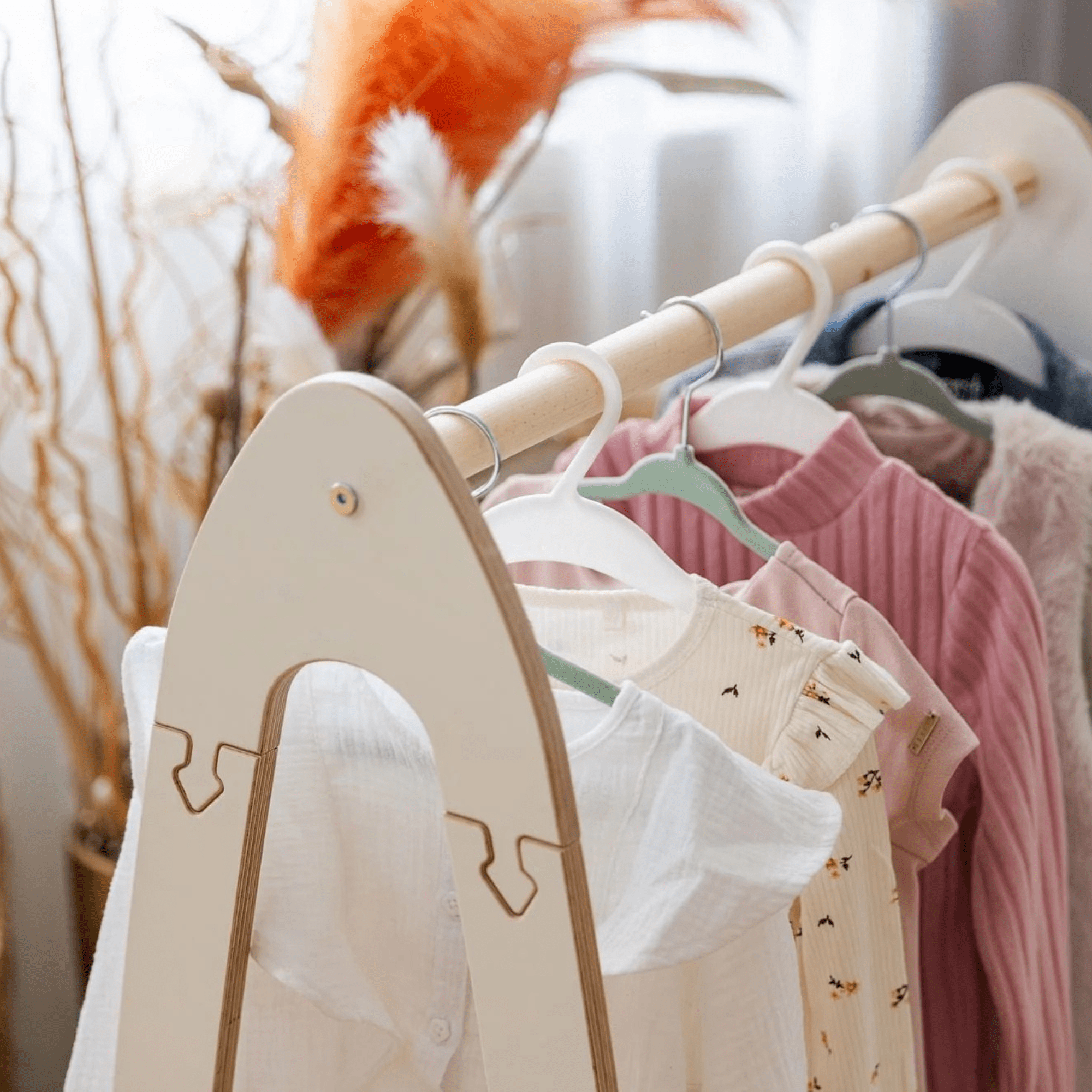 Meowbaby Wieszak dla Dziecka na Ubrania - Soft Hanger | Drewniany